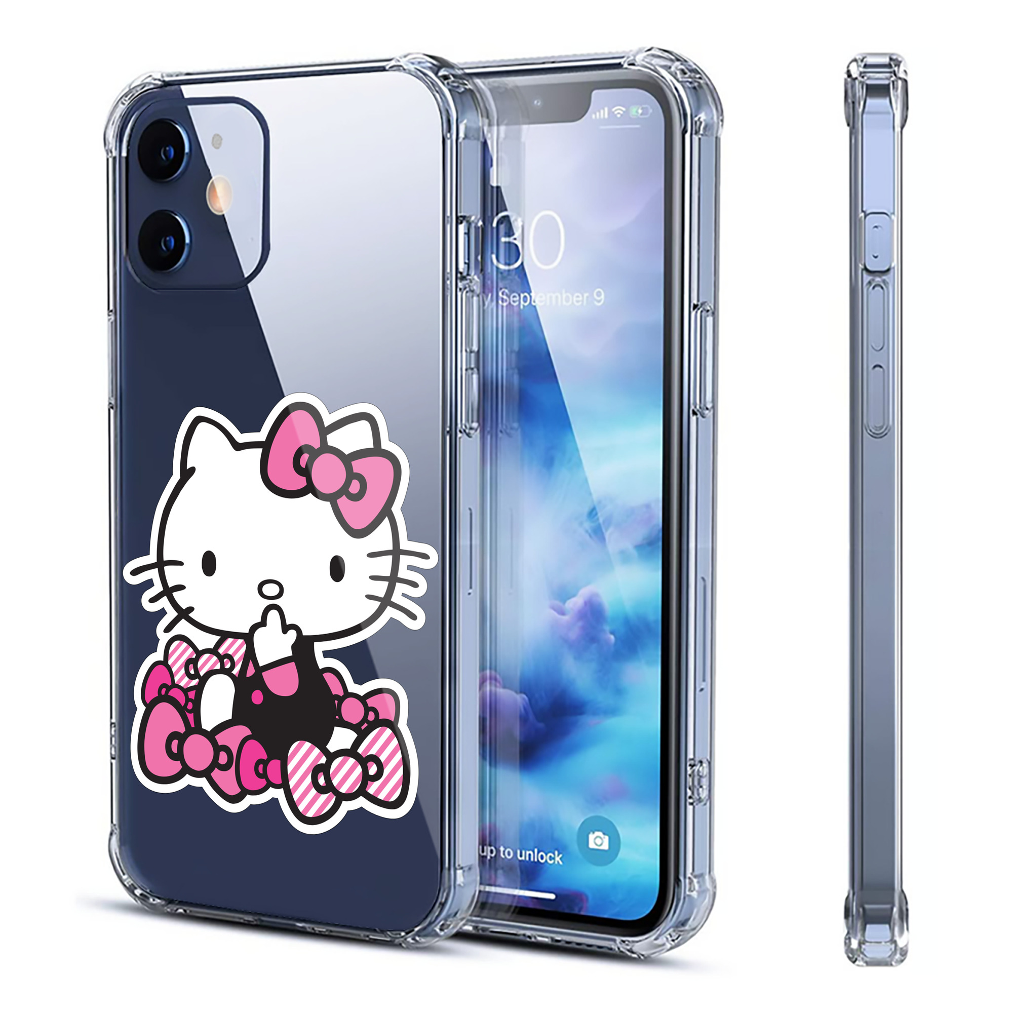 （画像用） Hello Kitty ハローキティ 【iPhone 12シリーズ対応】透明スマホケース（クリアソフトケース）